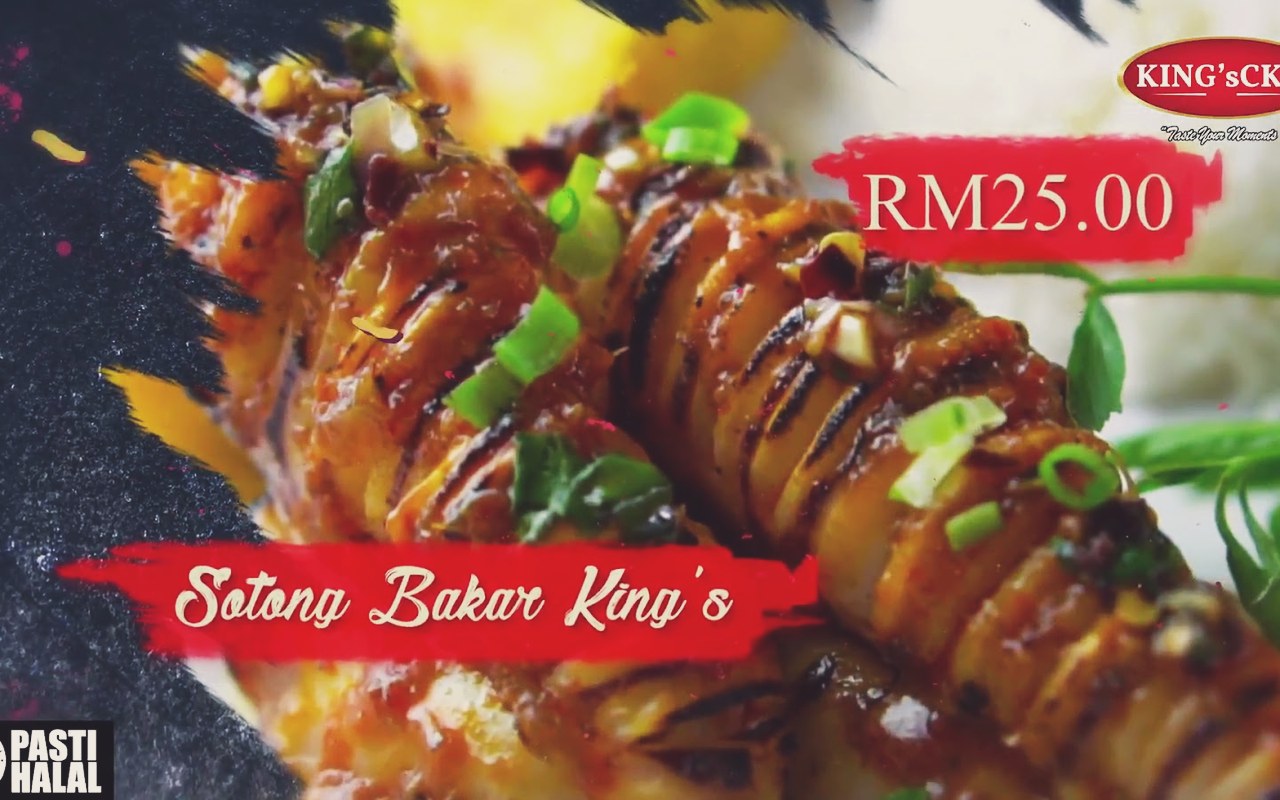 Sotong bakar gergasi sos madu pedas King's Char Kuey Teow